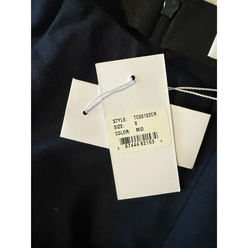 NWT Derek Lam 10 Crosby Cropped Slim Fit Trousers Elasticized Blue Size 0 [jb]